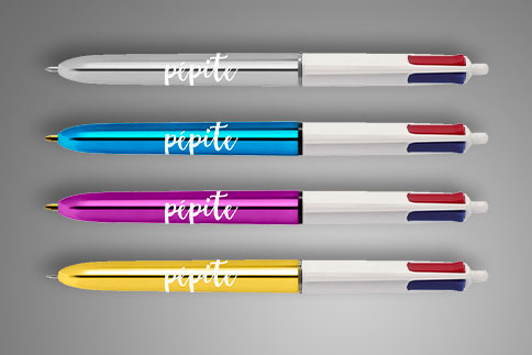 Stylo BIC 4 couleurs métallisé